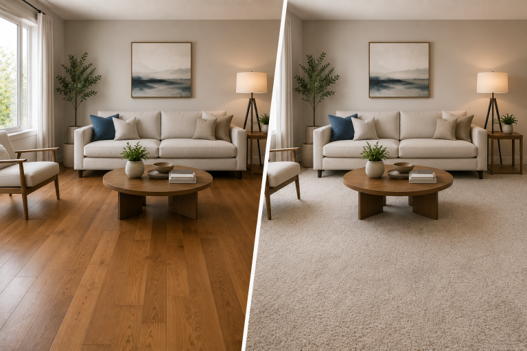 Hardwood vs Carpet for Living Rooms
