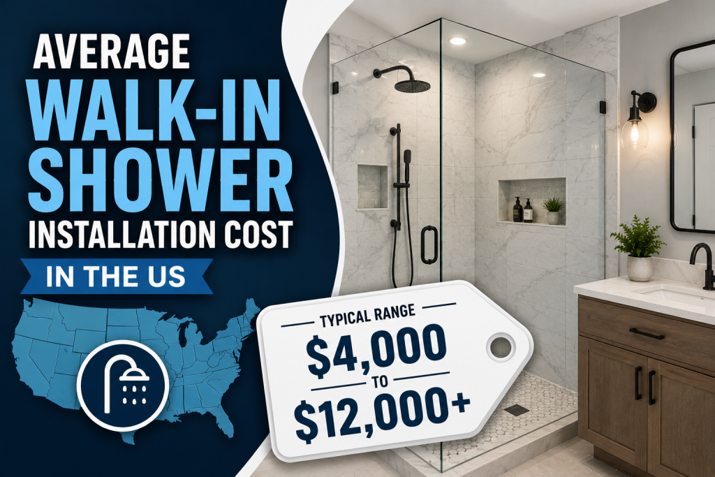 Average Walk-In Shower Installation Cost in the US