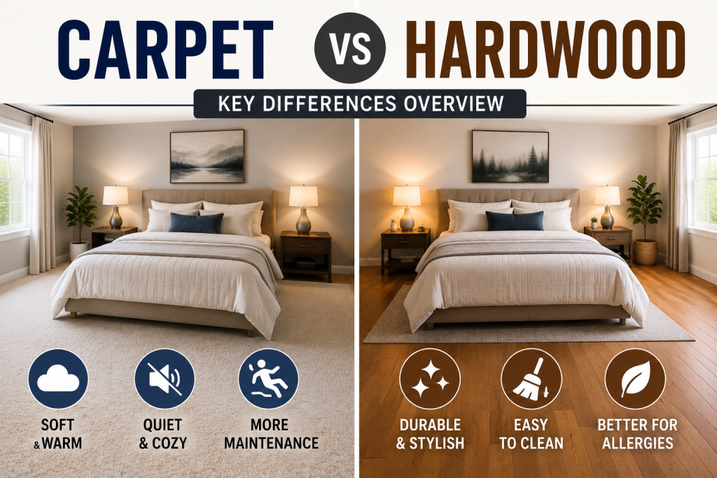 Carpet vs Hardwood Bedroom Key Differences Overview