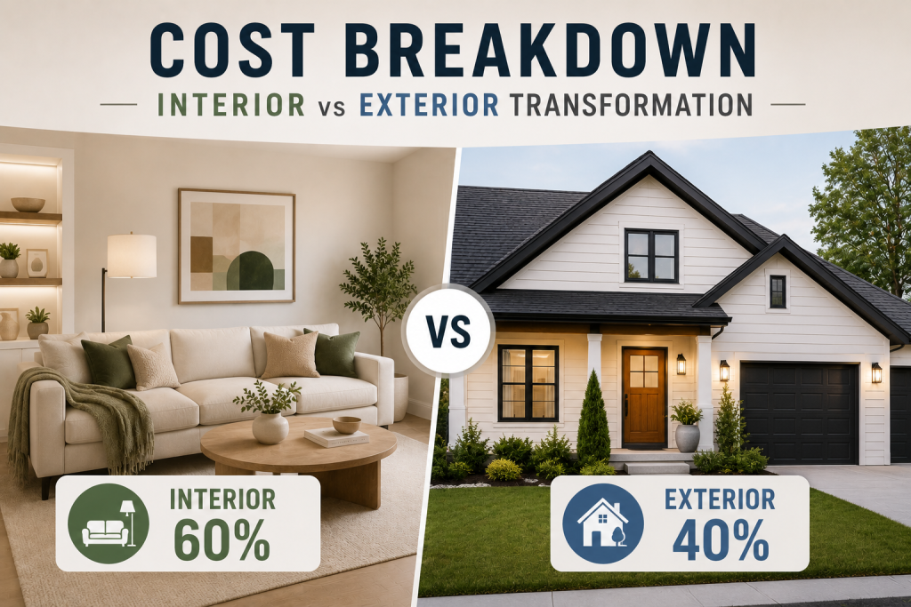 Cost Breakdown Interior vs Exterior Transformation