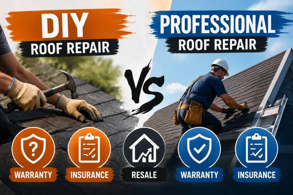 DIY Roof Repair vs Professional Roof Repair: Warranty, Insurance, and Resale Considerations