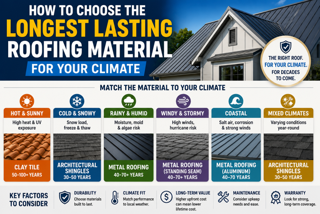 How to Choose the Longest Lasting Roofing Material for Your Climate