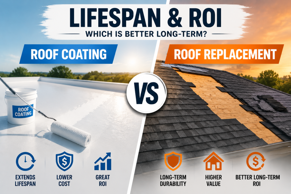 Roof Coating vs Roof Replacement: Lifespan and Long-Term ROI