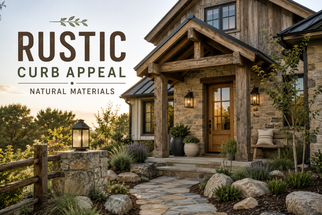 Rustic Curb Appeal with Natural Materials