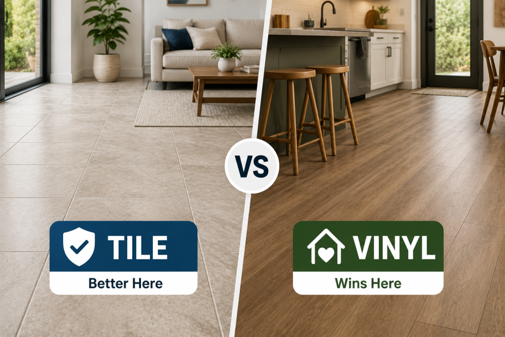 Where Tile Performs Better vs Where Vinyl Wins