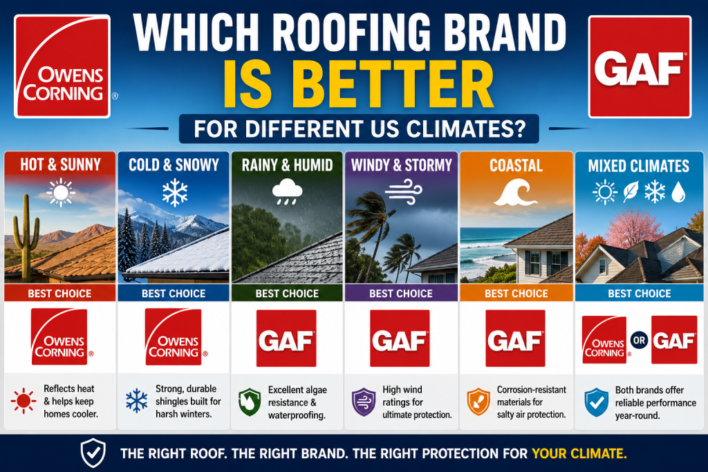 Which Roofing Brand Is Better for Different US Climates?