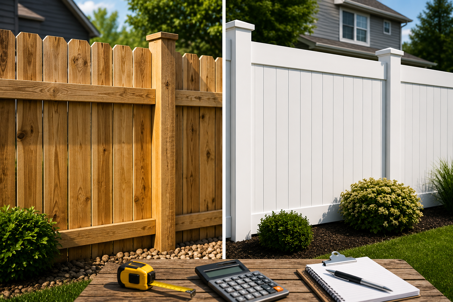 wood fence vs vinyl fence cost