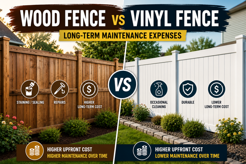 wood fence vs vinyl fence cost