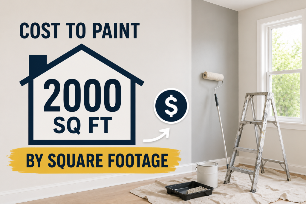 Cost to paint 2000 sq ft house interior by Square Footage