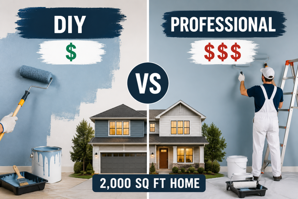 DIY vs Professional Painting Cost for 2,000 Sq Ft Homes