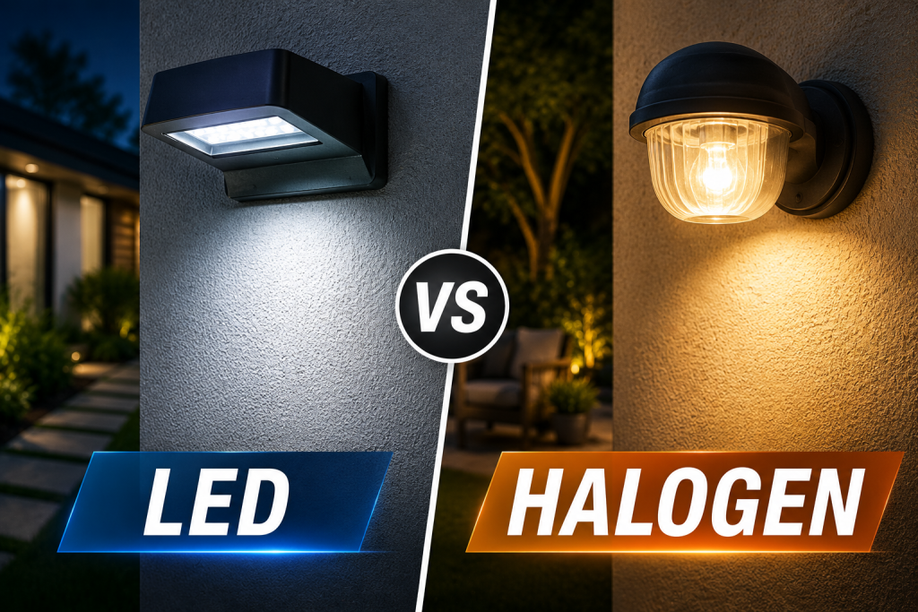LED vs halogen outdoor lighting