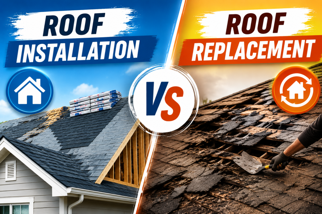 Residential Roof Installation vs Roof Replacement