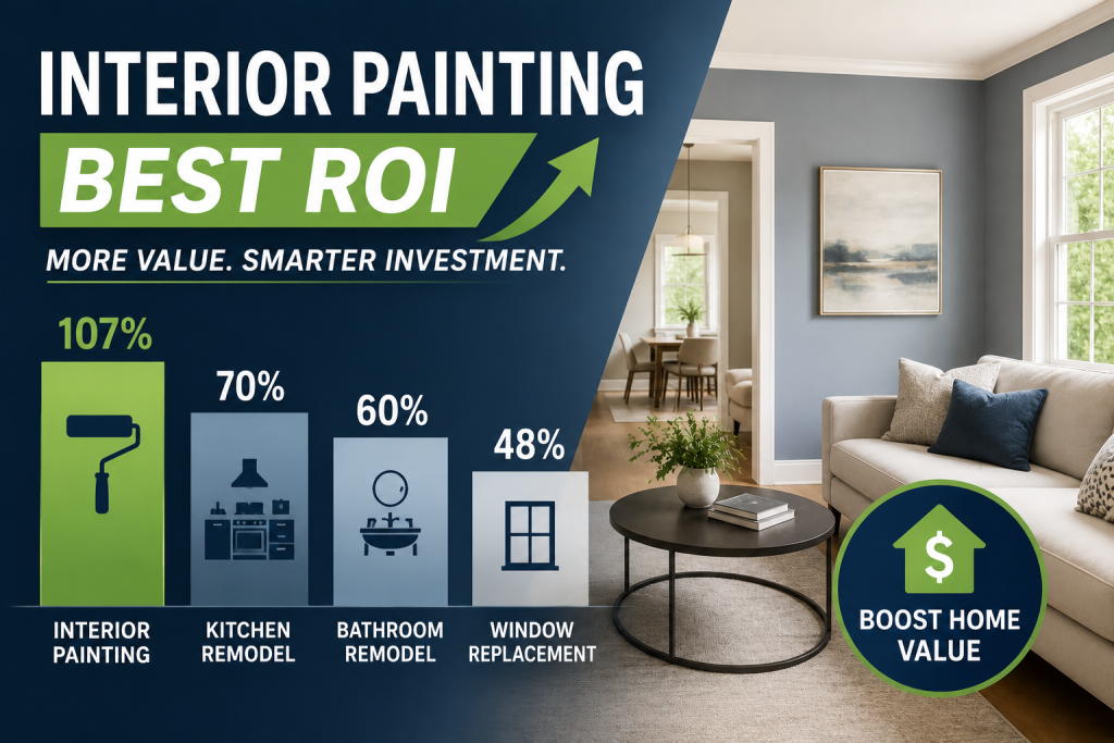 Return on investment of interior painting compared to other renovations