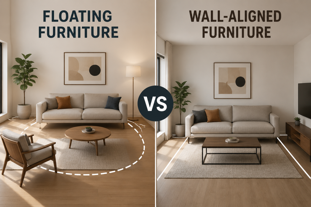 Understanding Floating Furniture vs Wall-Aligned Furniture