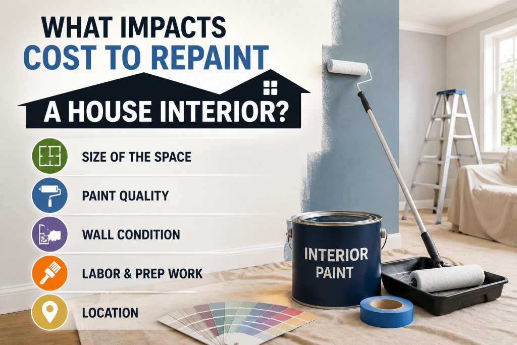 What Impacts Modern Cost to repaint a House Interior