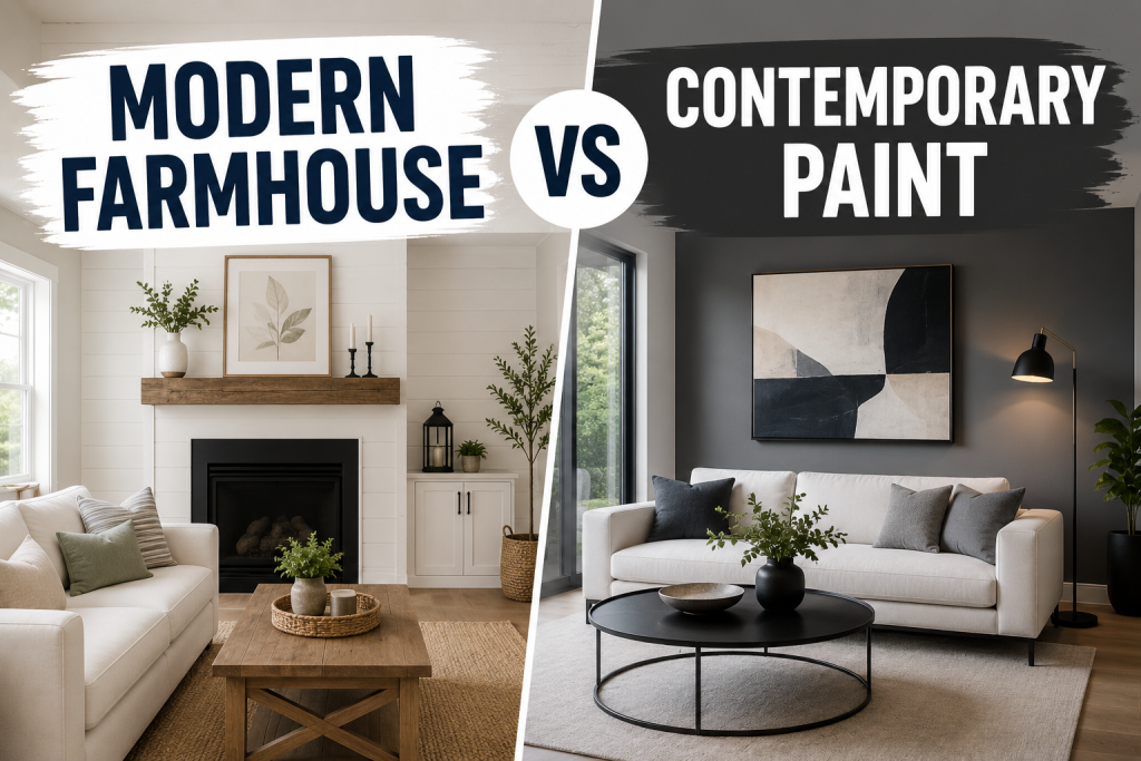 Which Style Is Better, modern farmhouse vs contemporary paint
