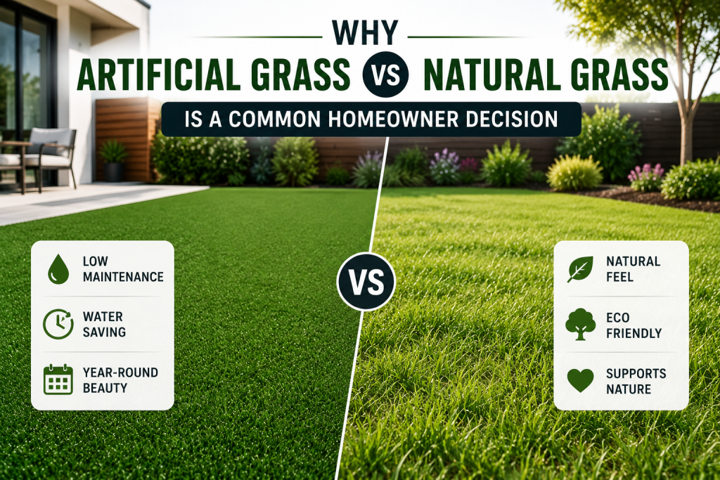 Why Artificial Grass vs Natural Grass Is a Common Homeowner Decision