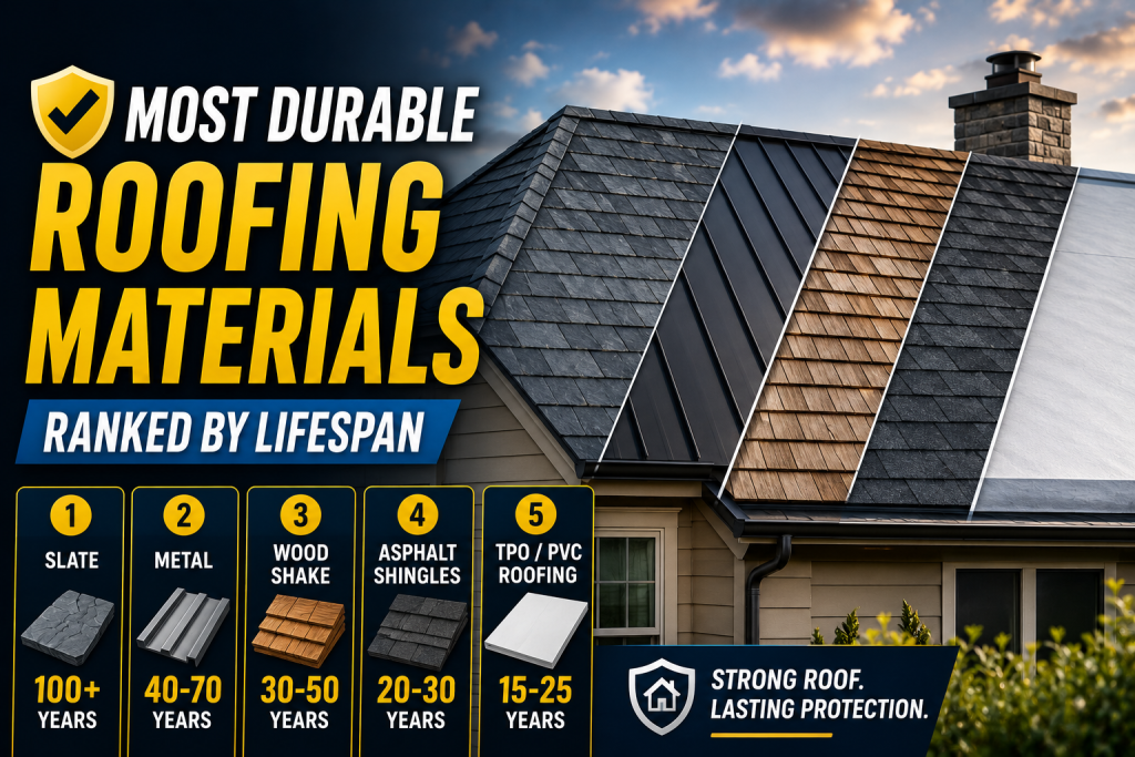 most durable roofing materials