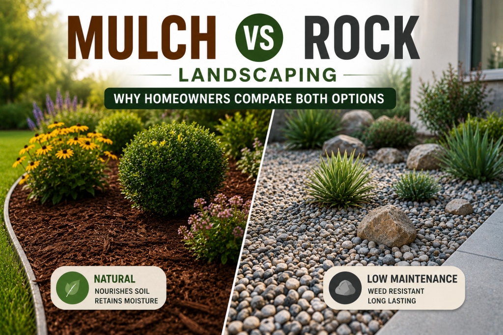 mulch vs rock landscaping